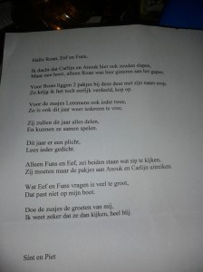 Sinterklaas 2014, funs, lemmens, marfan, Roan, Anouk, Carlijn,